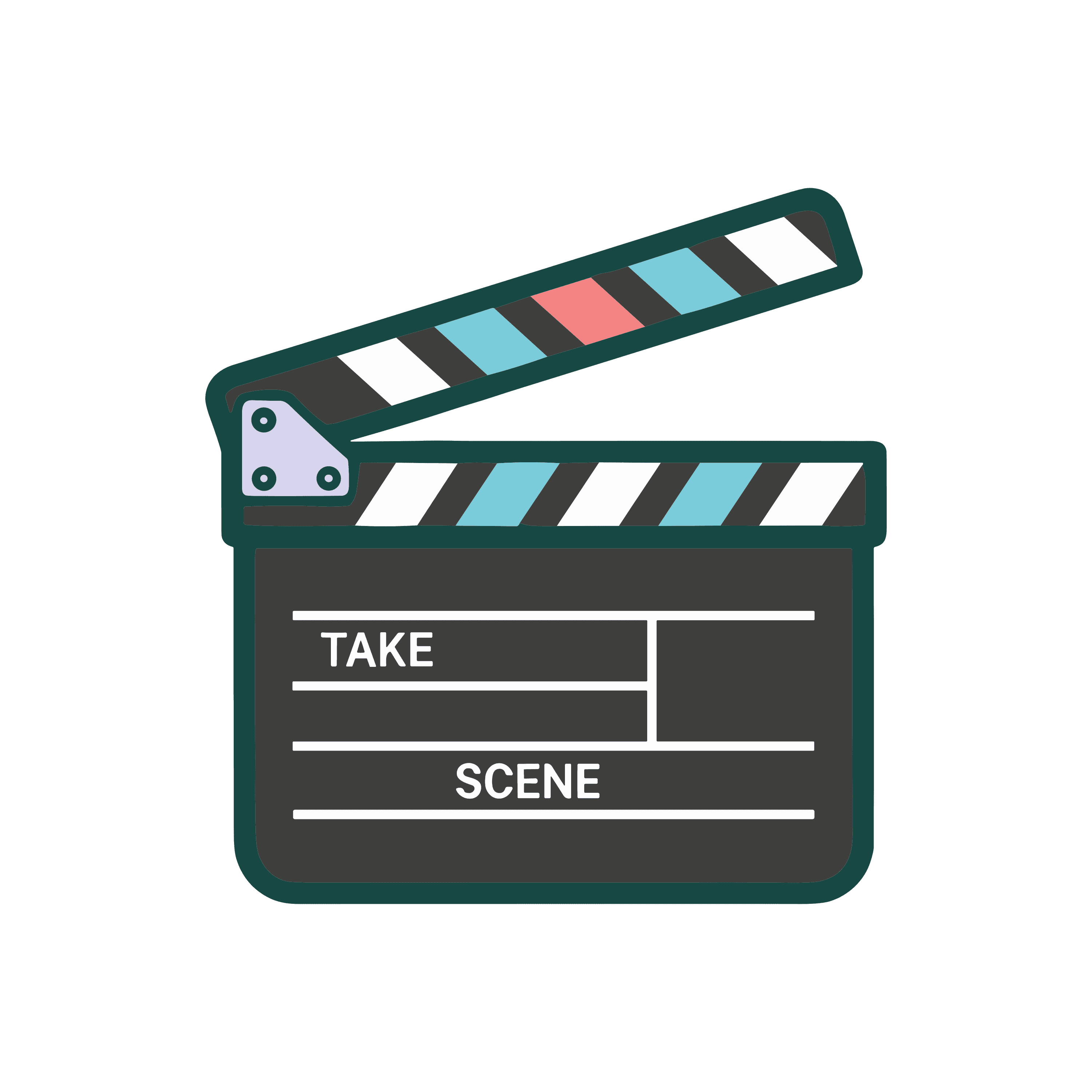Floating movie clapperboard